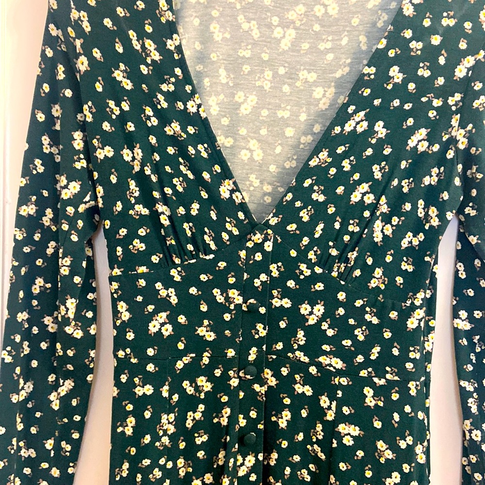 Green floral maxi dress